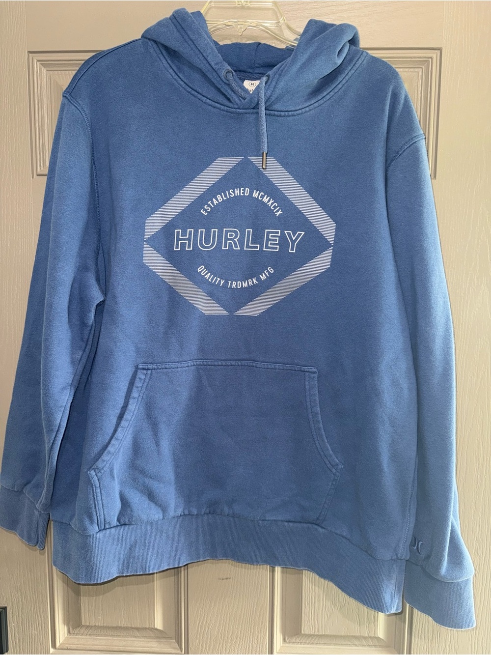 Hurley Blue Pullover Hoodie with Center Logo - Picture 1 of 2